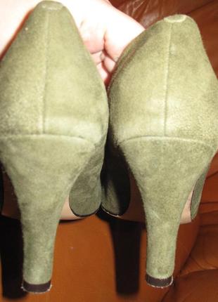 Зелені туфлі замша m&s р403 фото