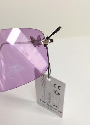 Солнцезащитные очки prettylittlething lilac lens frameless butterfly4 фото