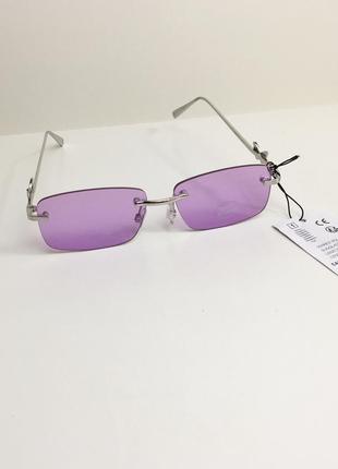 Солнцезащитные очки prettylittlething lilac lens frameless butterfly2 фото