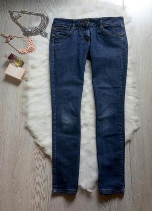 Плотные темные синие джинсы деним с низкой талией посадкой прямые узкачи не скинни h&m2 фото