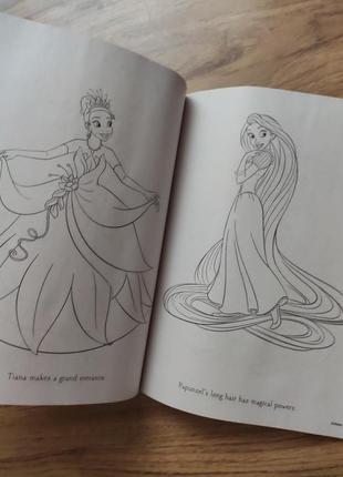 Детская coloring book Ausa раскраска с играми принцессы disney рапунцель ариэль жасмин