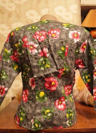 Пиджак с цветочным принтом3 фото