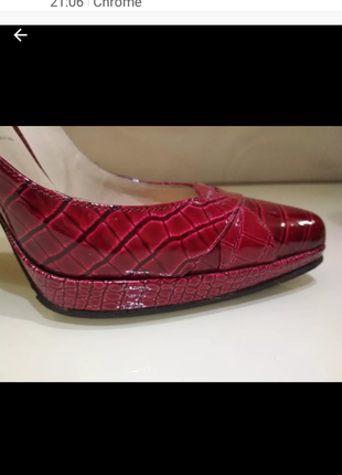 Туфли кожаные фирмы casadei (италия)красные лакированные4 фото