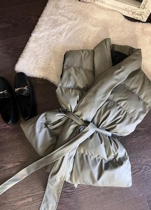 Шкіряна дилетка ,кожаная zara жилет дутый