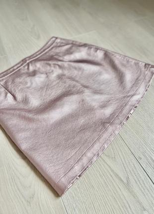Кожаная юбка мини, размера s2 фото