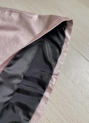 Кожаная юбка мини, размера s3 фото