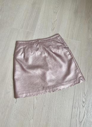 Кожаная юбка мини, размера s1 фото