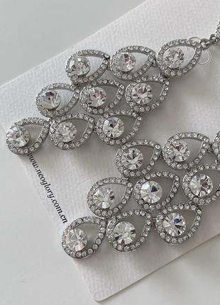 Сережки ромб з камінням 3