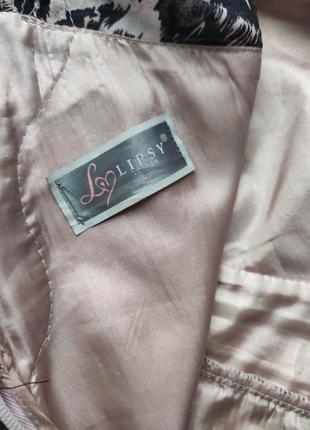 Платье летнее нарядное розовое кружевное короткое цветочный принт винтаж lipsy англия7 фото