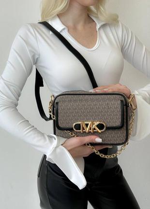 Сумка michael kors patterned logo brown3 фото