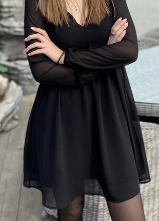 Чорна шифонова сукня sinsay