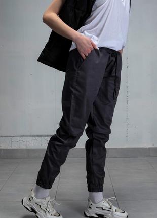 Жіночі штани джогери на манжетах without bayraktar сірі