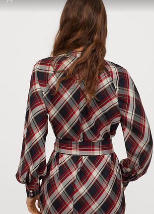 Платье рубашка в клетку миди h&m 3