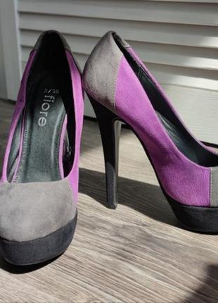 Жіночі туфлі сіро фіолетового кольору 💜