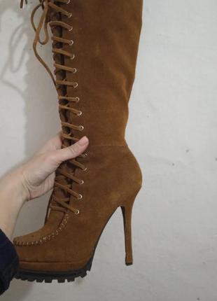 Сапоги замшевые.