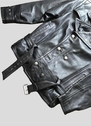 Винтажная кожаная куртка косуха мото байкерская унисекс3 фото