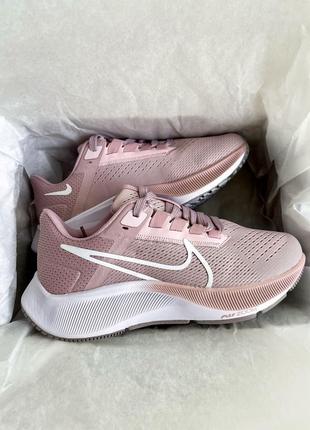 Красивейшие женские кроссовки nike air zoom pegasus pink пудровые нюдовые с белым2 фото