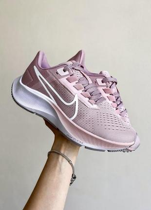 Красивейшие женские кроссовки nike air zoom pegasus pink пудровые нюдовые с белым1 фото