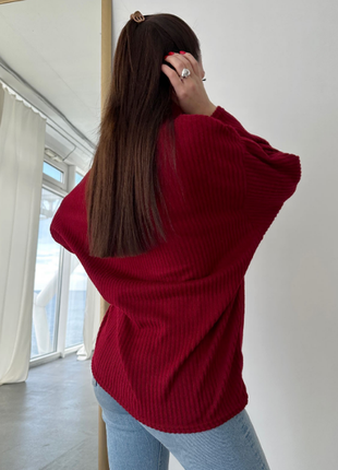 Вільний подовжений оверсайз светр із високим горлом 3 кольори3 фото