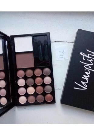 Палитра теней для макияжа mac vamplify 16 color eyebrow powder 2 color powder