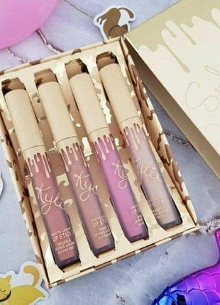 Набір рідких матових помад kylie cosmetics send me more nudes