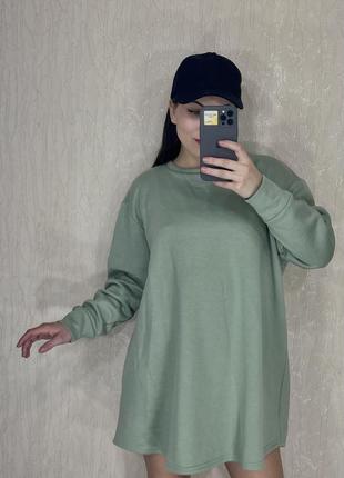 Однотонный удлиненный oversize свитшот