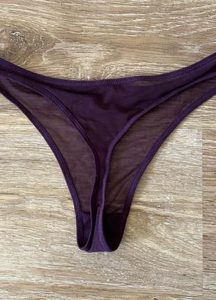 Шикарные, трусики, бикини, фиолетового цвета, в сеточку, от бренда: h&amp;m 👌7 фото