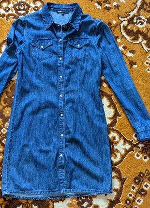 Джинсова сукня сорочка, s-m(42-44)