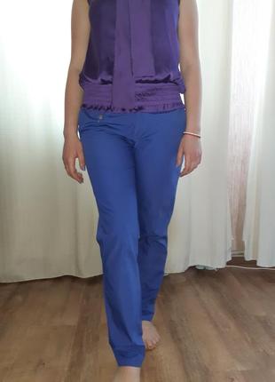 Распродажа хлопковые легкие брюки красивого сине-фиолетового цвета1 фото