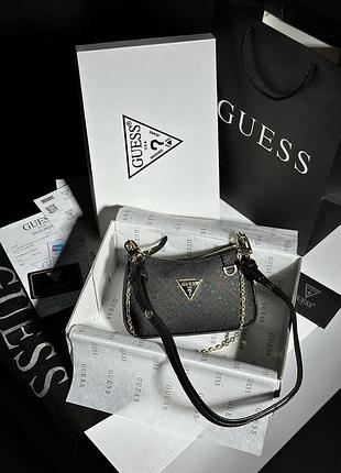 Сумка жіноча в стилі guess mini bag total black