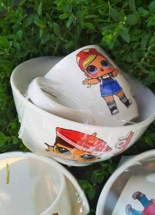 Детский набор посуды миньоны, щенячий патруль, лол, тачки, единороги, мультяшні...