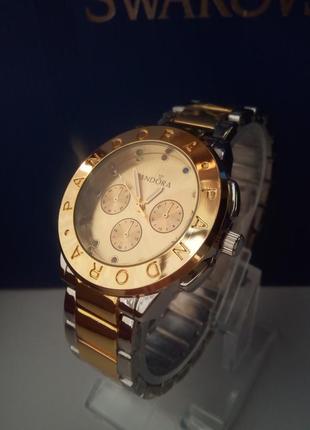 Жіночий годинник пандора crystal роз.золото сір6 фото