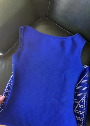 Синее бандажное платье с блестками6 фото