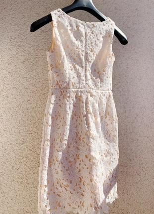Белое платье с кружевом от loft ann taylor6 фото