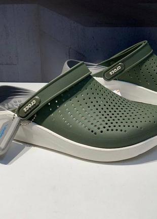 Крокси crocs literide 360 ​​clog grey light green