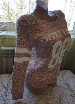 В'язаний пудровий светр. розмір - s вязанный свитер3 фото