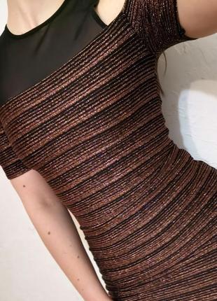 Нова блискуча сексі міді-сукня від new look з відкритими плечима (брендовое миди-платье)10 фото
