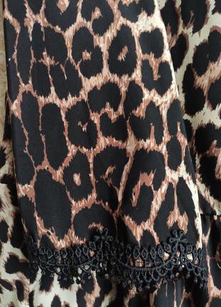 Платье летнее короткое с кружевом модное вечернее леопардовый принт lili & lala6 фото