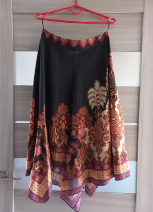 Шикарная ассиметричная миди юбка люкс бренда etro, италия, размер 46