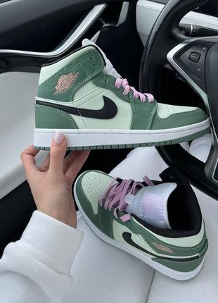 Кроссовки кроссы найк джордан nike air jordan 1 retro mid dutch green4 фото