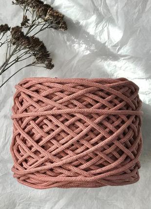 Шнур хлопковый цвет кирпич 4 мм для вязания ковров,корзин,декора