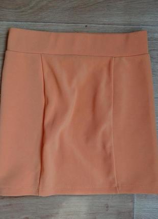 Снизила цену оранжевая бандажная юбка h&m .стильная и модная3 фото