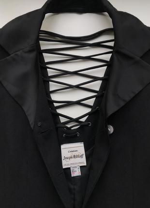Шикарное платье пиджак канадского бренда joseph ribkoff открытая спина со шнуровкой смокинг стиль black tie9 фото