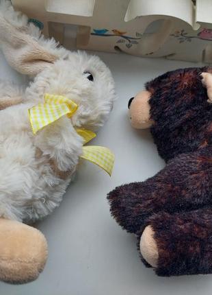 Дві м'які іграшки зайчик і ведмедик 6
