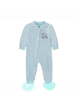 Lupilu. велюровий теплий чоловічок сліп для хлопчика на 9-12 міс 80см