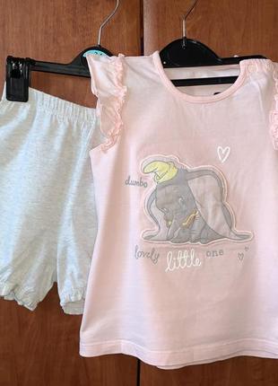 Набор футболка + шорты george для девочки в размере 12-18 месяцев ( 80-86 см)