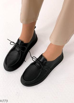 Туфли лоферы мокасины натуральная кожа черный3 фото