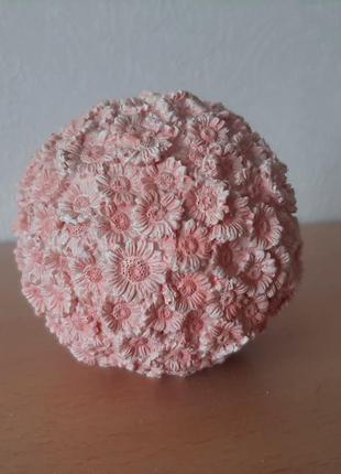 Декор шар розов цветы гипс статуэтка дизайн ромашк интерьер1 фото