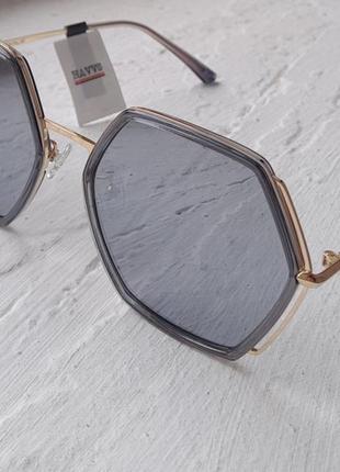 Очки солнцезащитные с поляризацией зеркальные шесть углов актуальные модные
