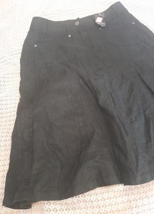 Черная льняная юбка-миди marks &amp; spencer2 фото